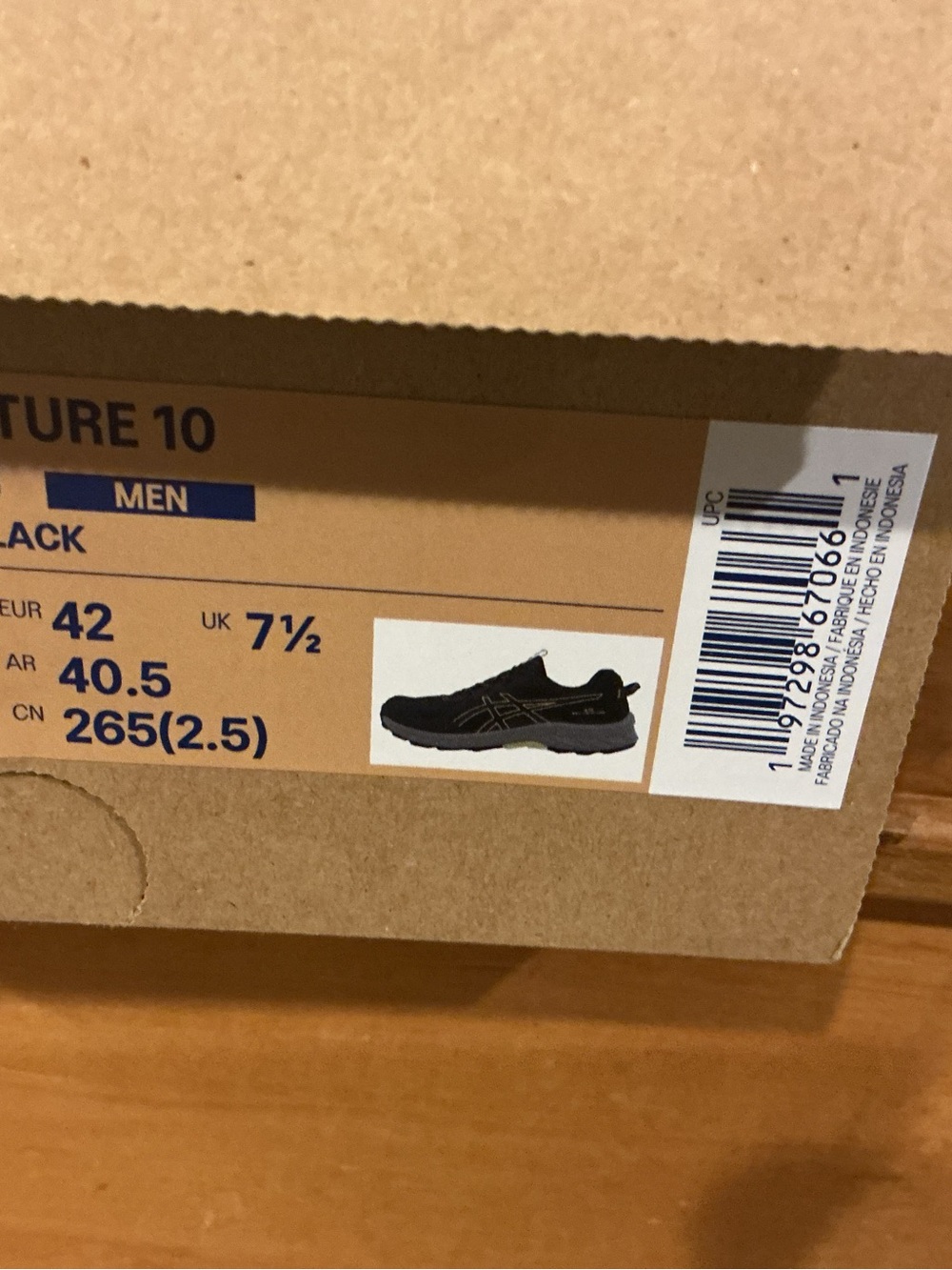 ASICS Gel Venture 10 Men's Black Running Shoes with Ortholite Comfort 1011B967 - Picture 2 of 8
